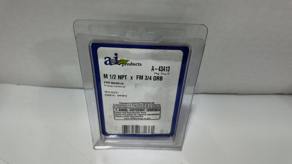 A-43A13 | M 1/2" NPT x FM 3/4" ORB