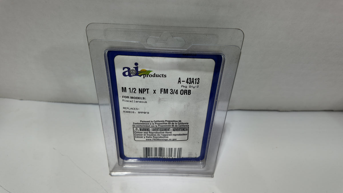 A-43A13 | M 1/2" NPT x FM 3/4" ORB