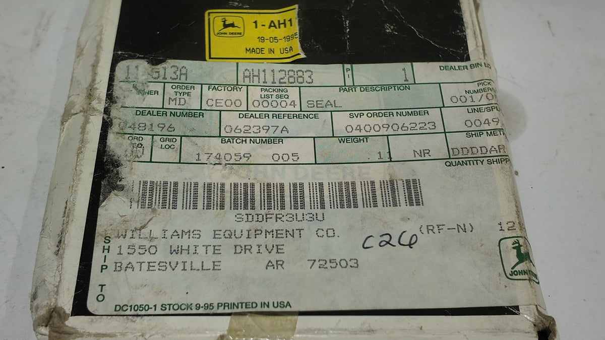 AH112883 | John Deere Internal Oil Seal