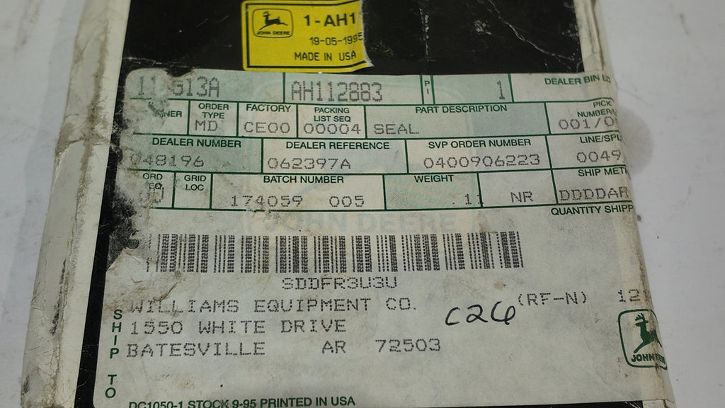 AH112883 | John Deere Internal Oil Seal